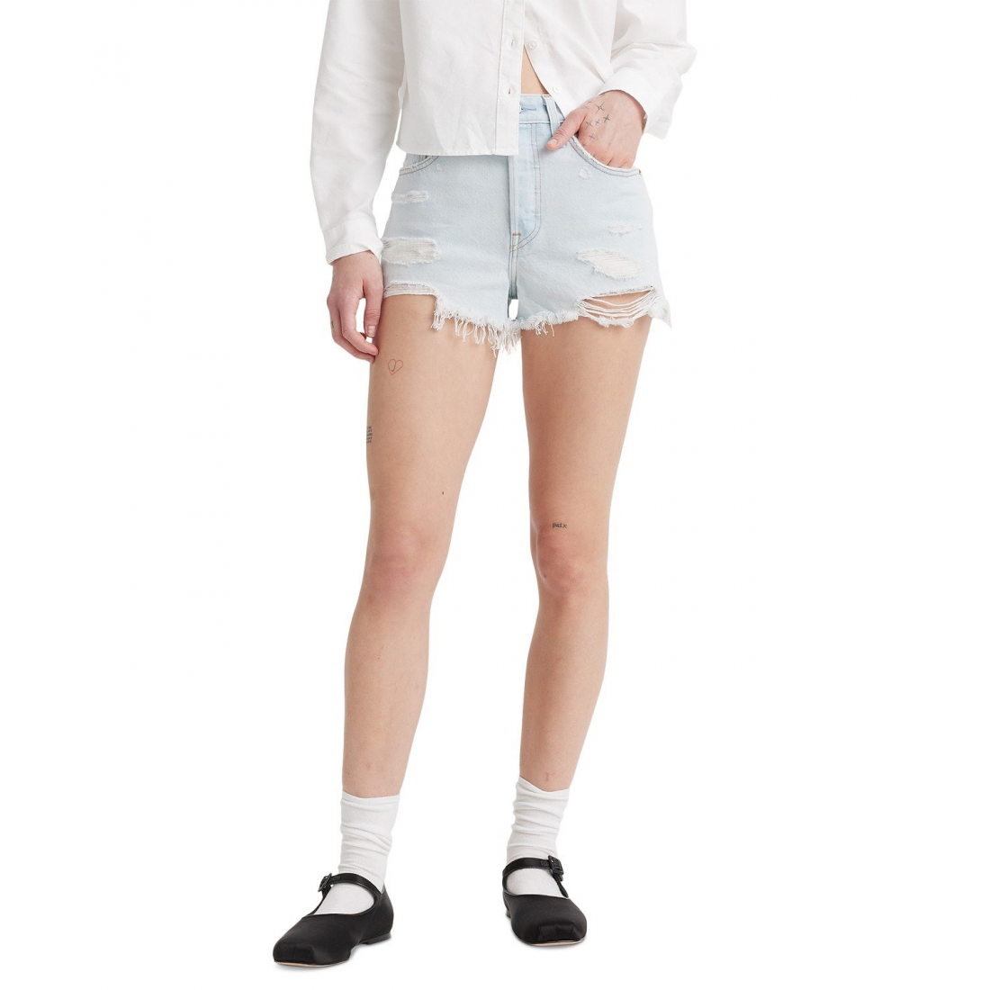 Women's '501 Button Fly High-Rise' Denim Shorts