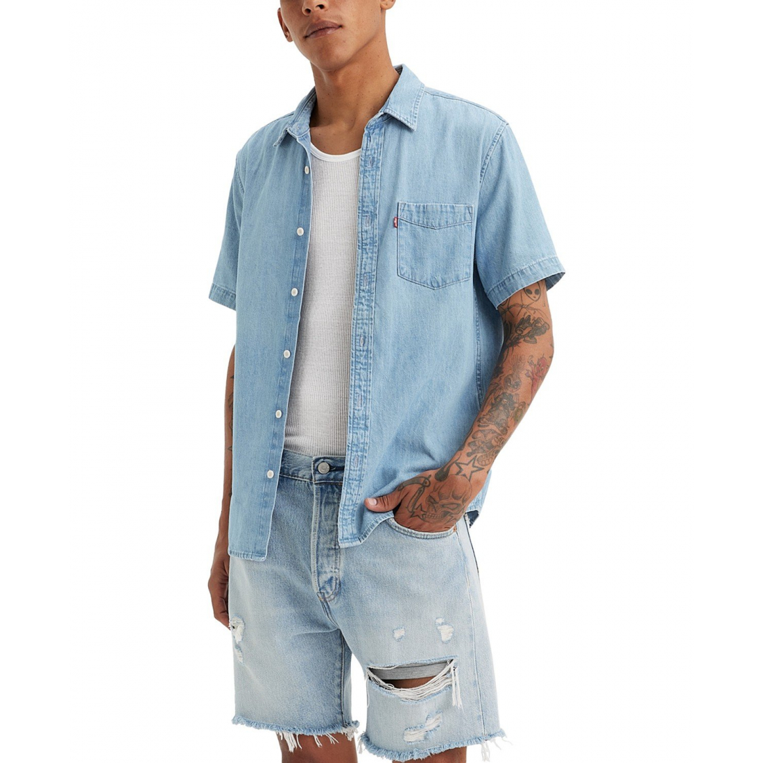 Chemise à manches courtes 'Classic 1 Pocket Regular Fit' pour Hommes
