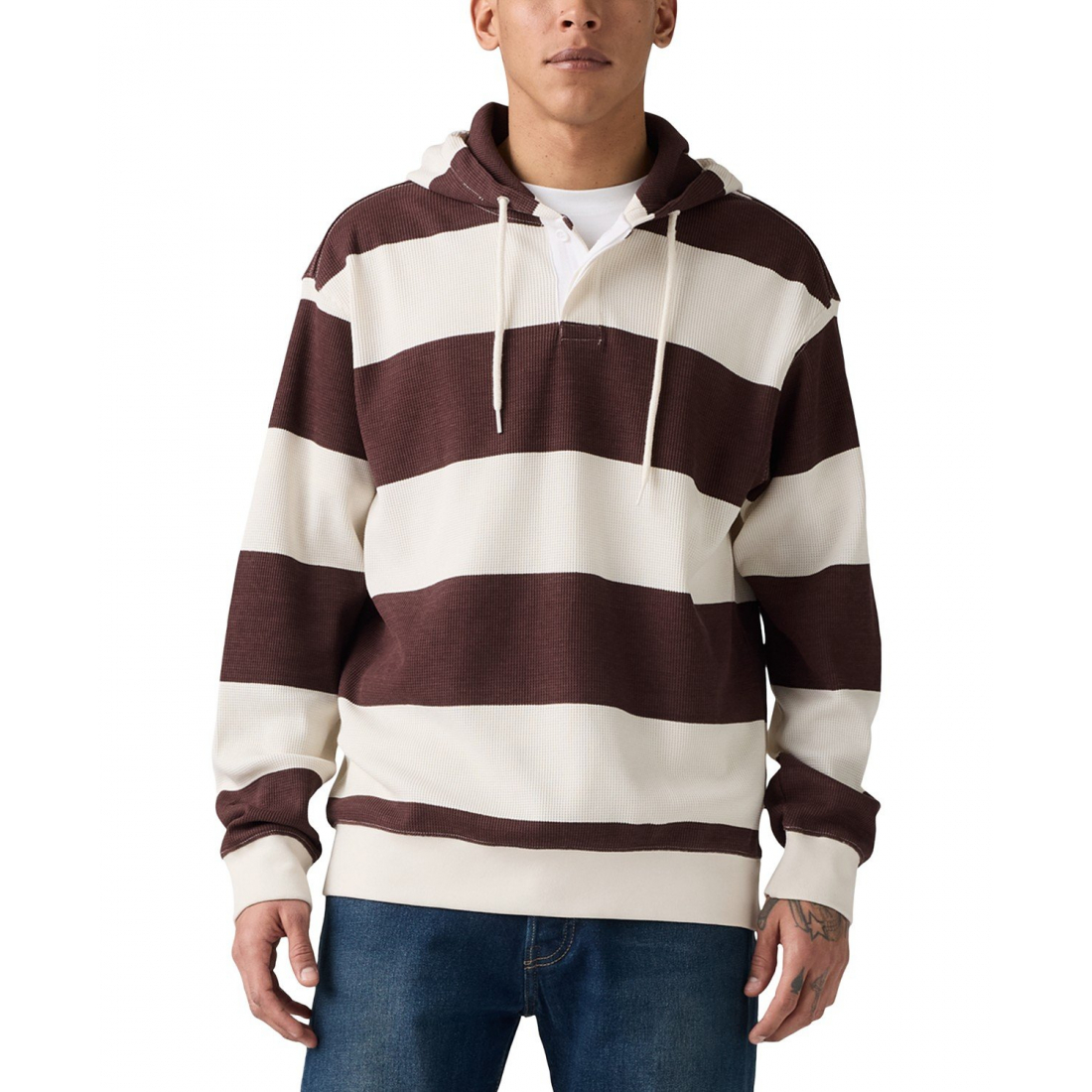 Men's 'Relaxed Fit Thermal Rugby' Hoodie