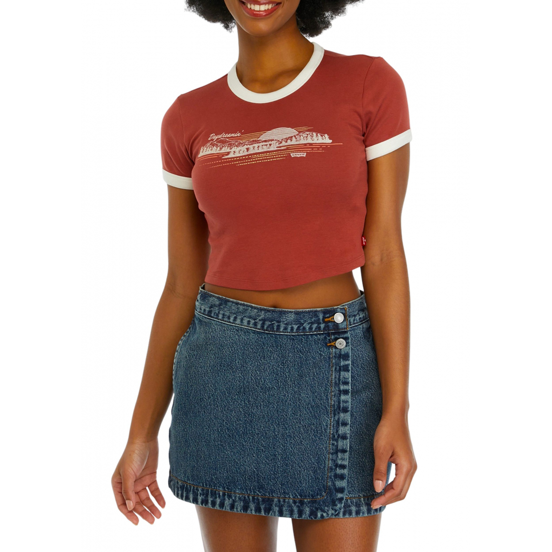 T-shirt 'Mini Ringer Graphic' pour Femmes