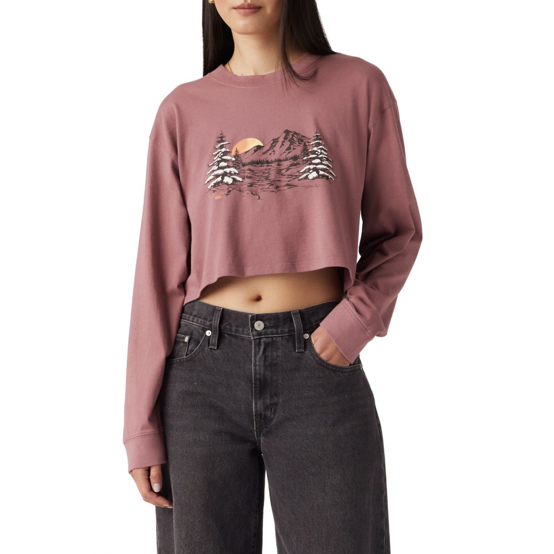 T-Shirt manches longues 'Cropped Graphic Football' pour Femmes