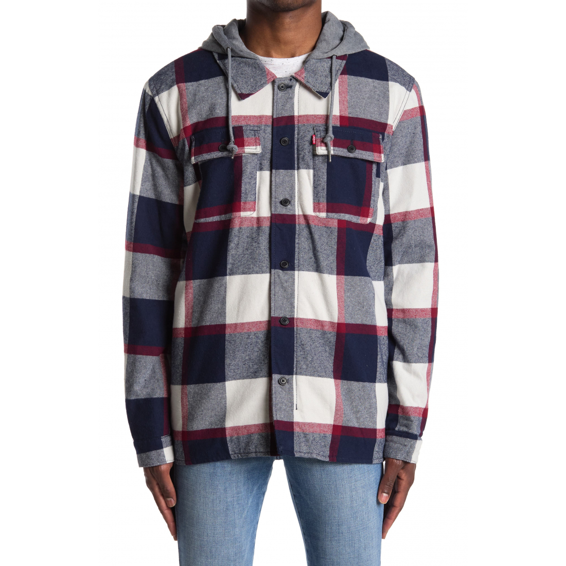 Surchemise 'Plaid Faux Shearling Lined Jersey Hood' pour Hommes