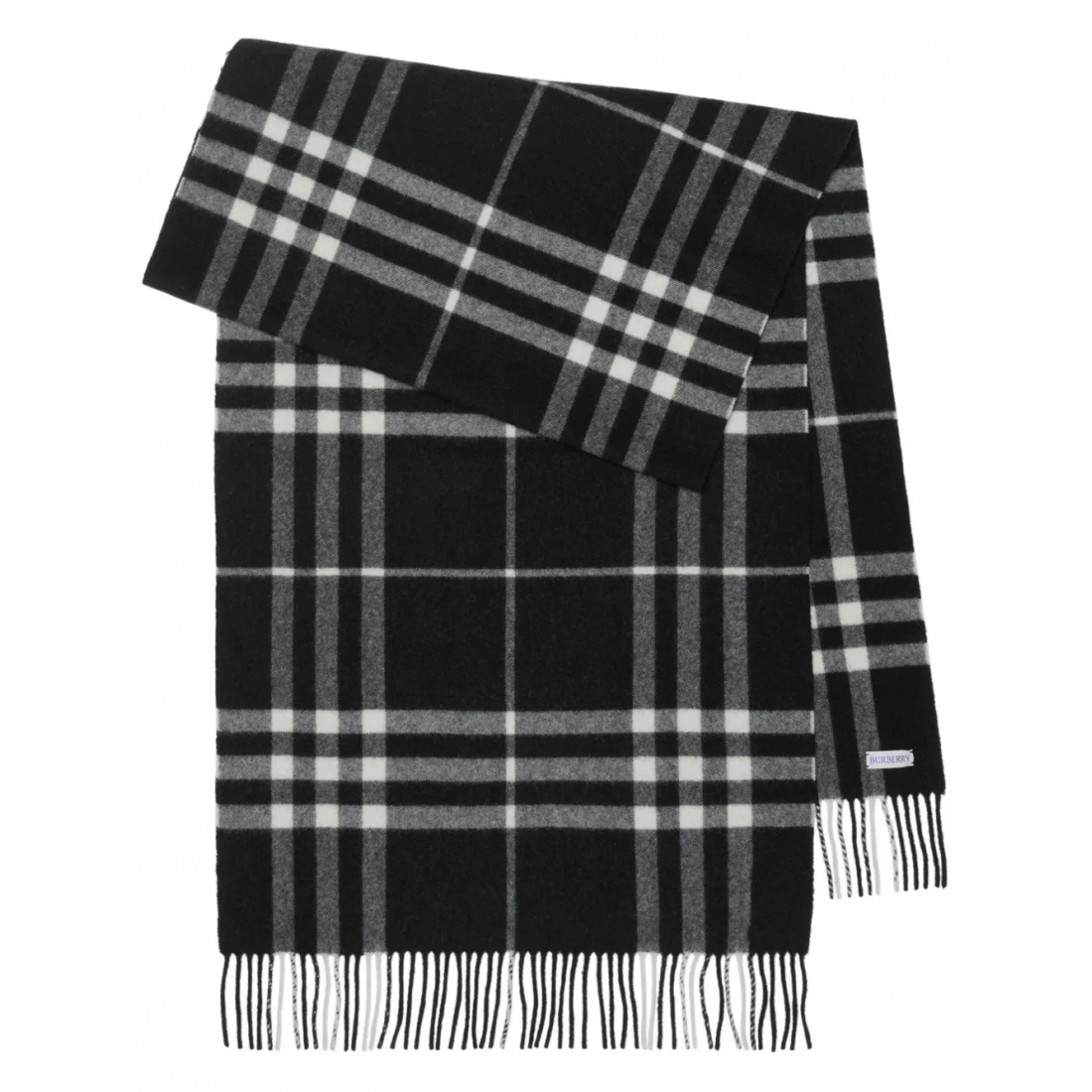 Écharpe en cachemire  'Check-Print Fringed' pour Femmes