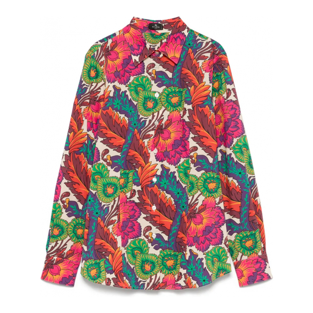 'Floral-Print' Hemd für Damen