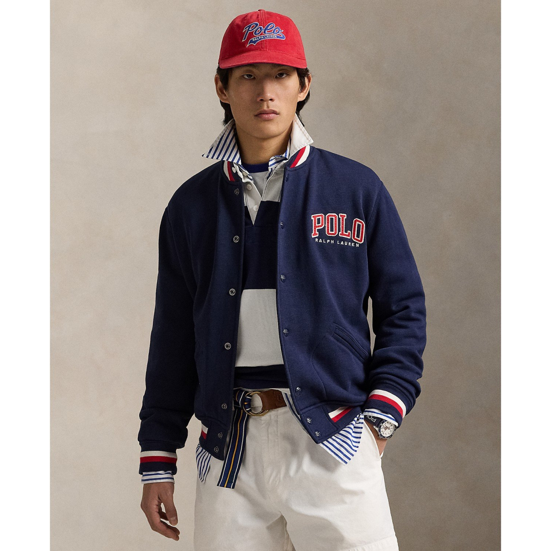 Veste 'Letterman-Logo Fleece Baseball' pour Hommes
