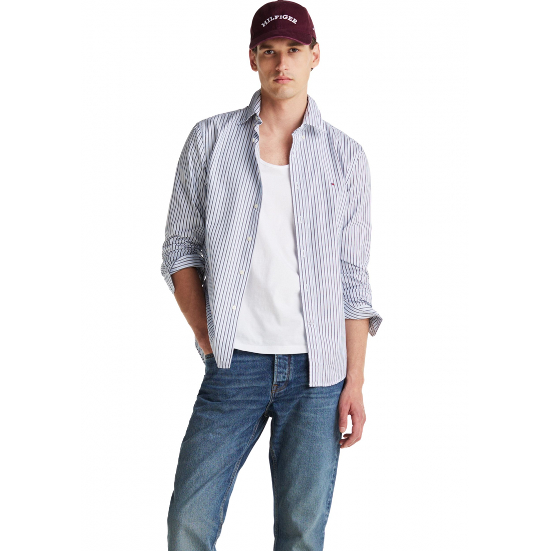 Chemise 'Flex Poplin Classic Striped Button Up' pour Hommes