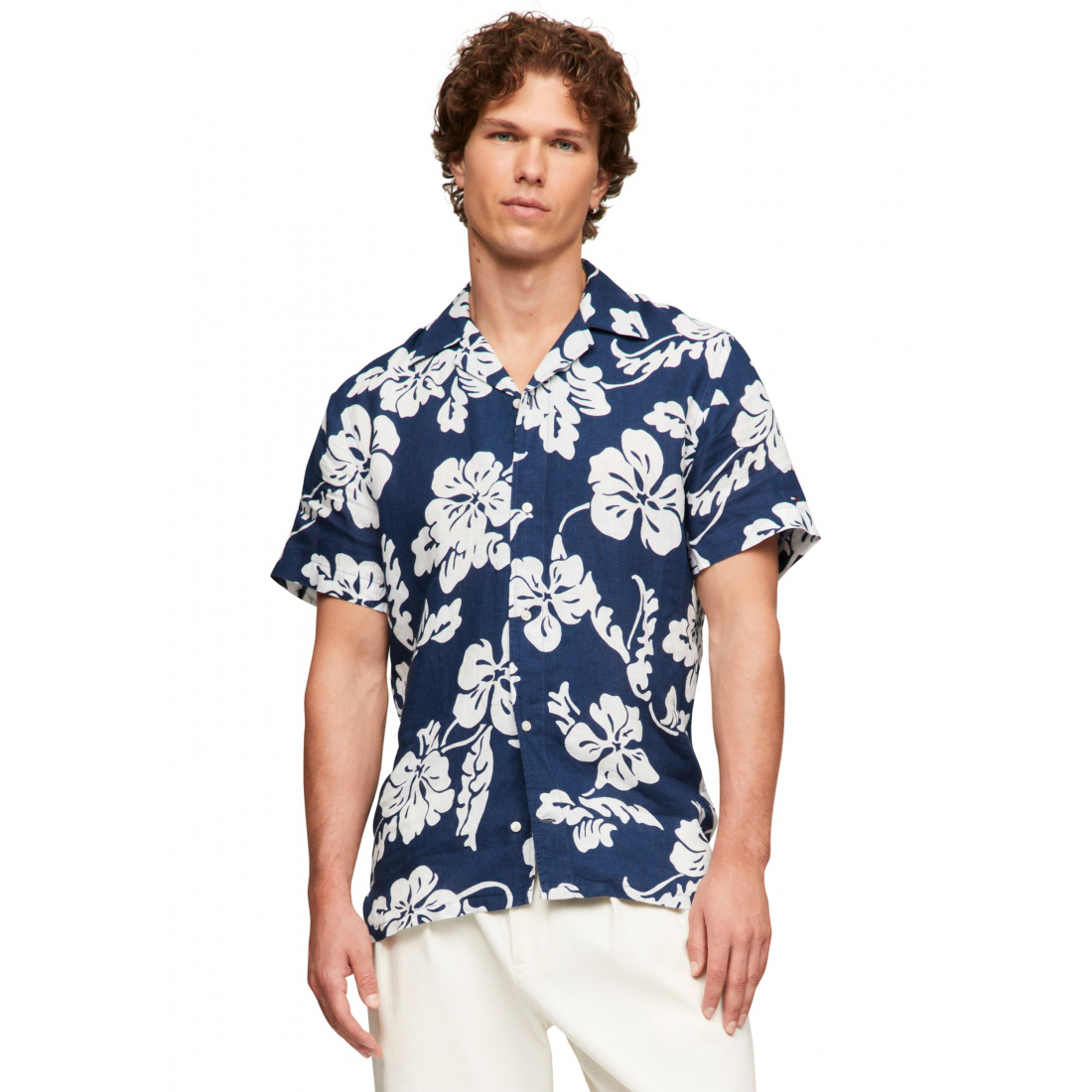 Chemise à manches courtes 'Pigment Dyed Linen Printed' pour Hommes