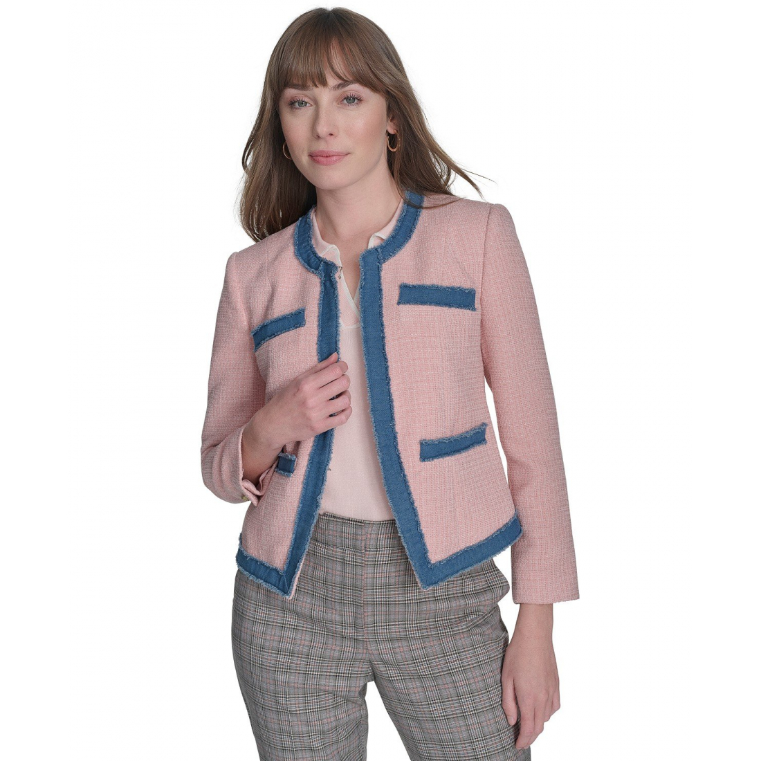 Blazer 'Collarless Open-Front' pour Femmes