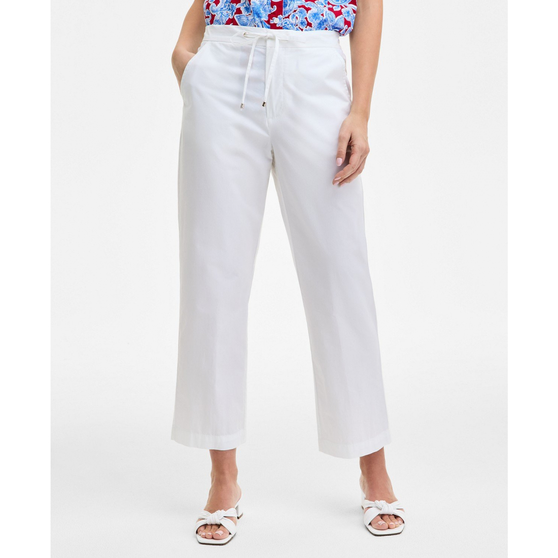 Pantalon 'Cotton Tie-Front Ankle' pour Femmes