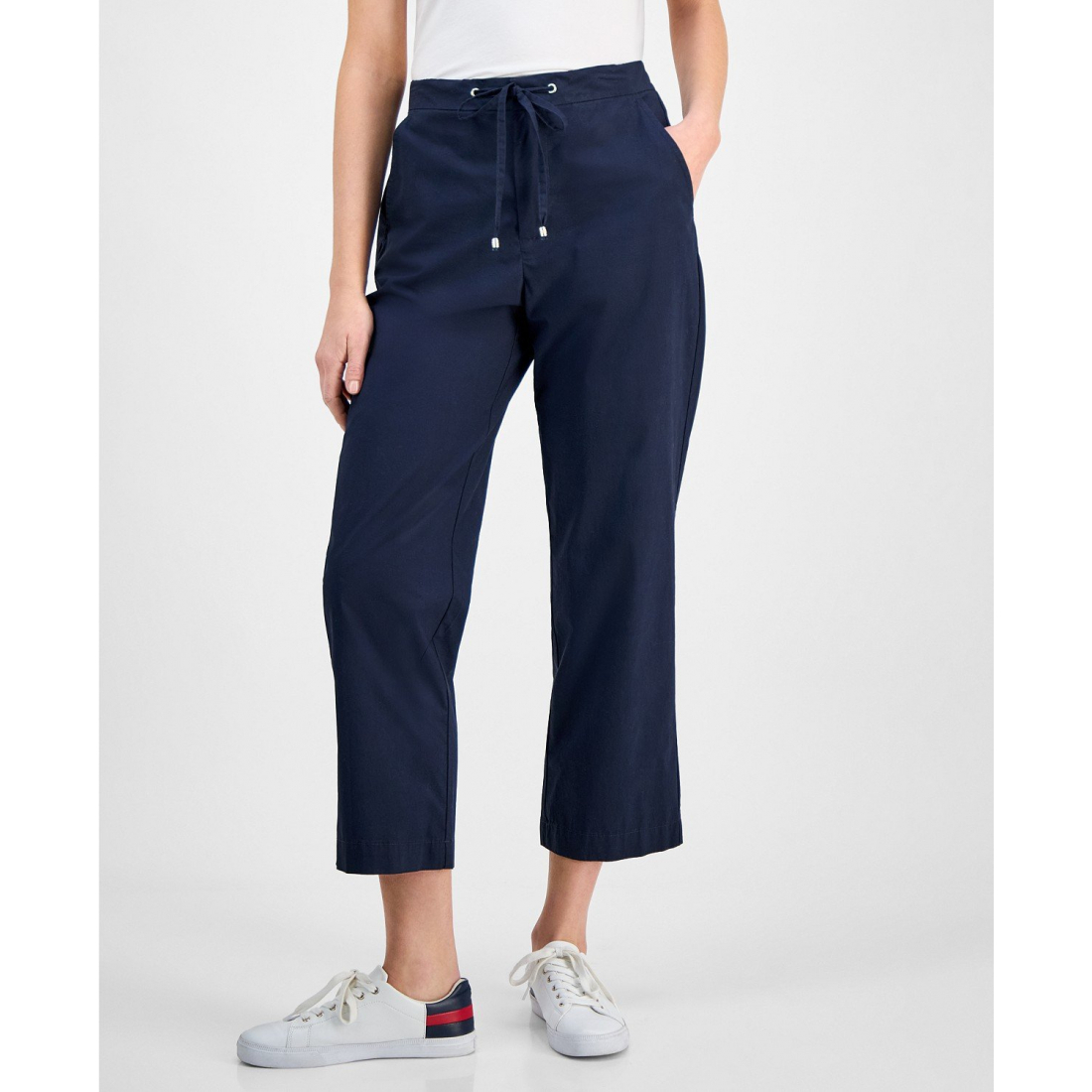 Pantalon 'Cotton Tie-Front Ankle' pour Femmes