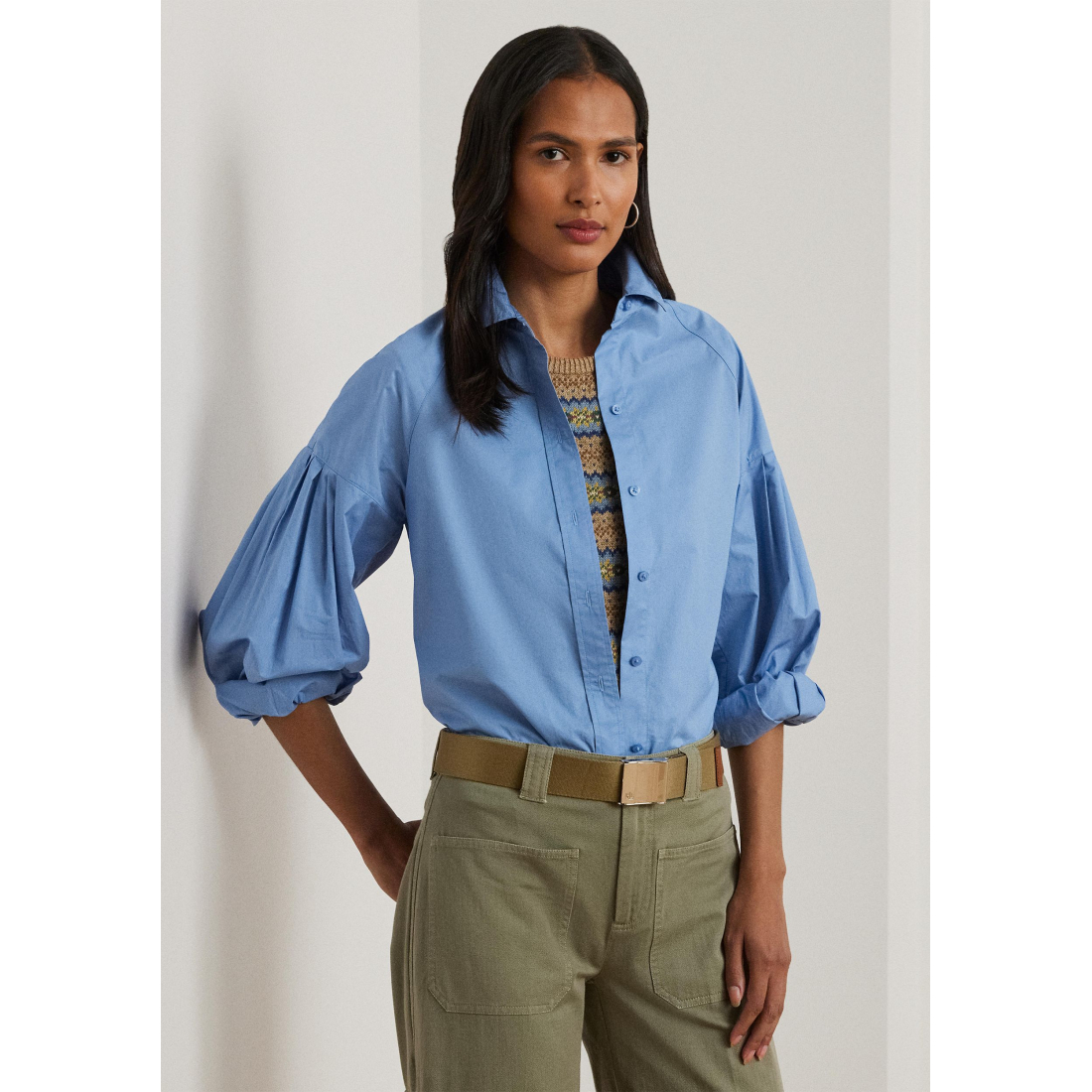 Chemise 'Poplin Blouson-Sleeve' pour Femmes