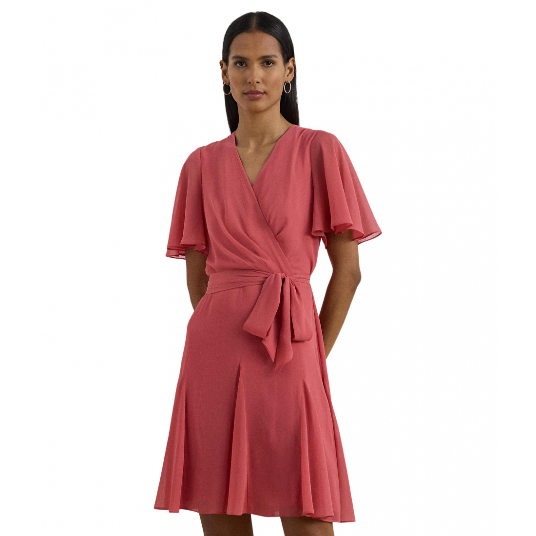 Women's 'Crinkle Georgette Surplice' Midi Dress