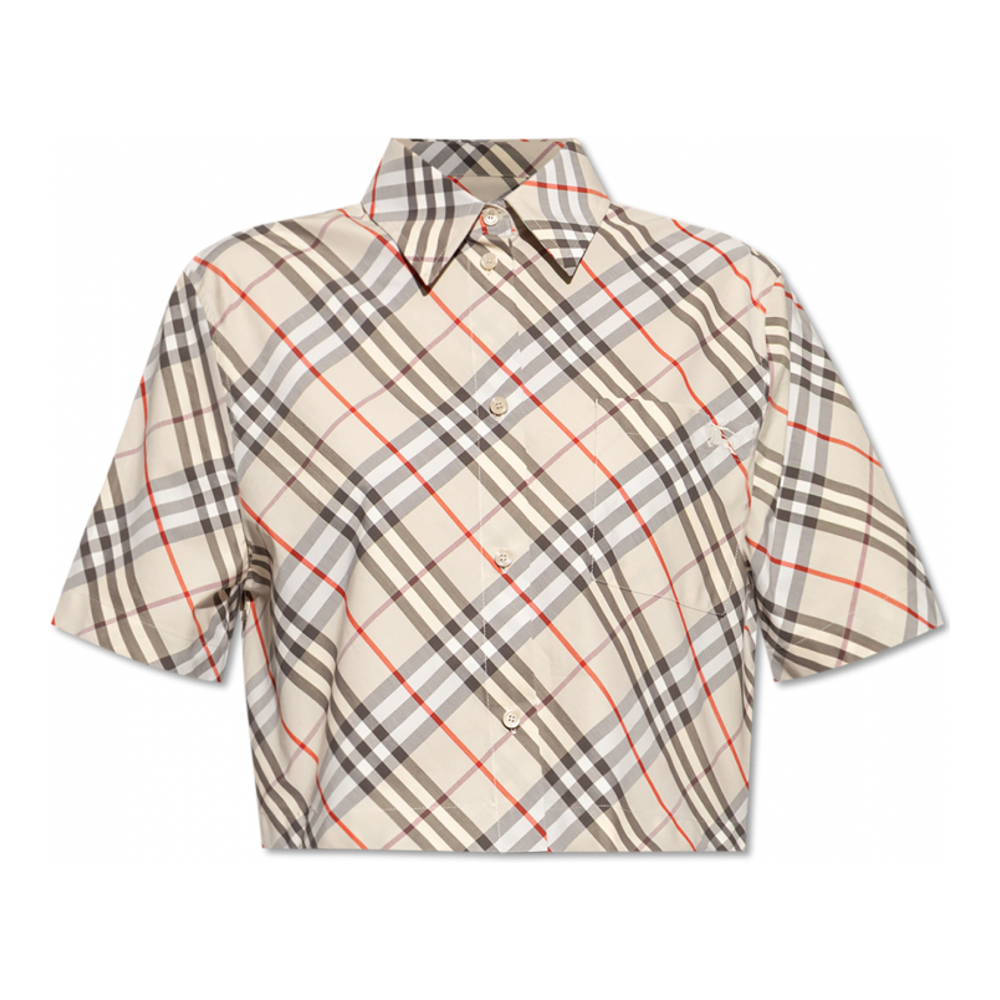 'Checked' Kurzärmeliges Hemd für Damen