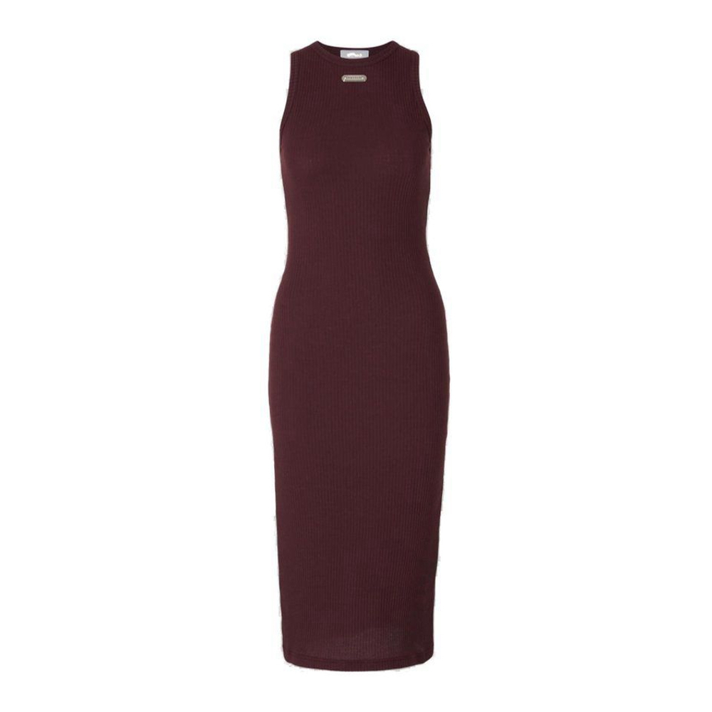 'Ribbed Sleeveless' Midi Kleid für Damen