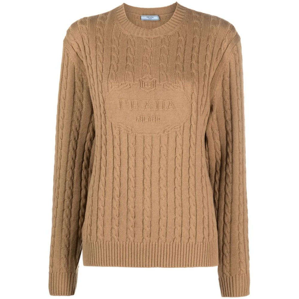 Pull en cachemire 'Logo-Intarsia Cable-Knit' pour Femmes