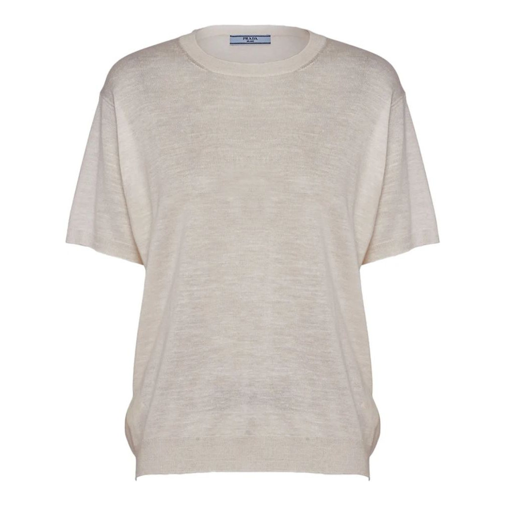 Pull à manches courtes 'Logo-Jacquard' pour Femmes