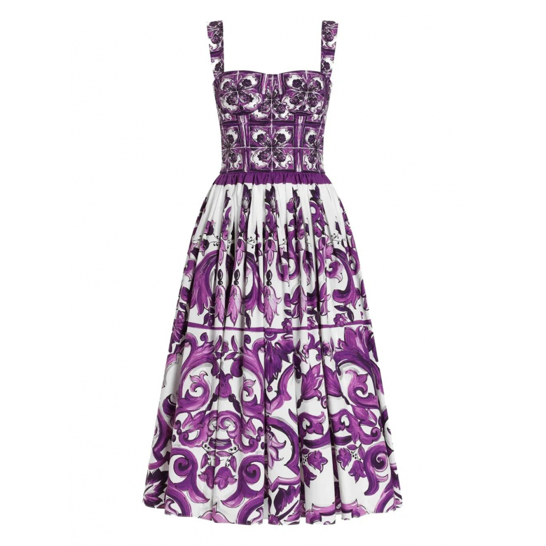 Robe Midi 'Majolica-Print' pour Femmes