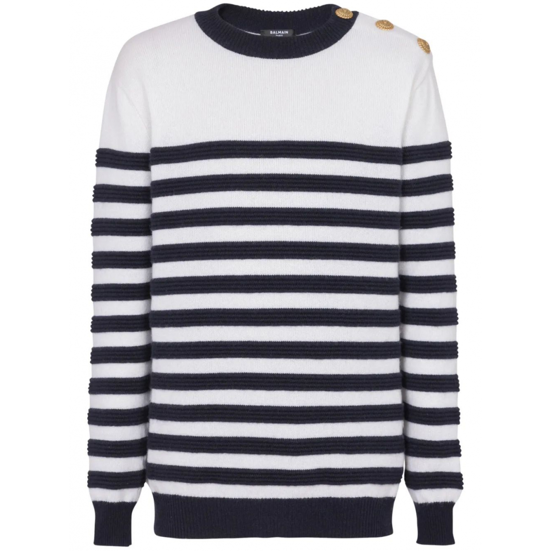 Men's 'Button-Detail Striped' Cashmere Sweater
