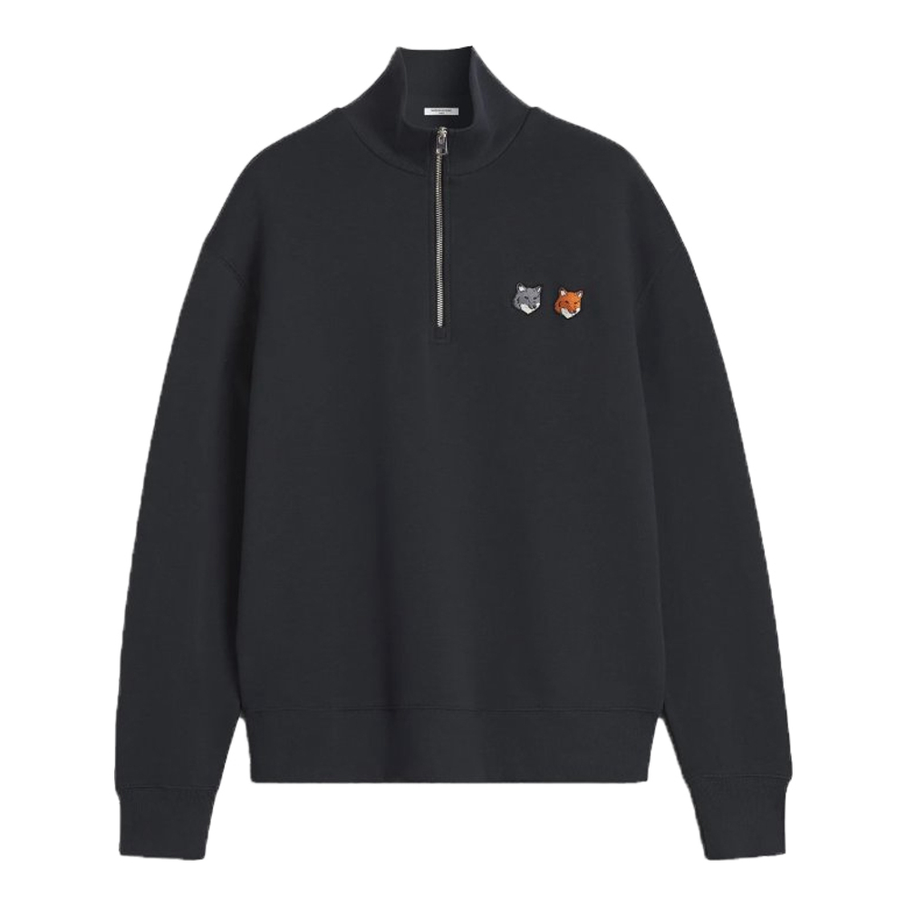 'Double Bold Fox Head Half Zip Comfort' Sweatshirt für Herren