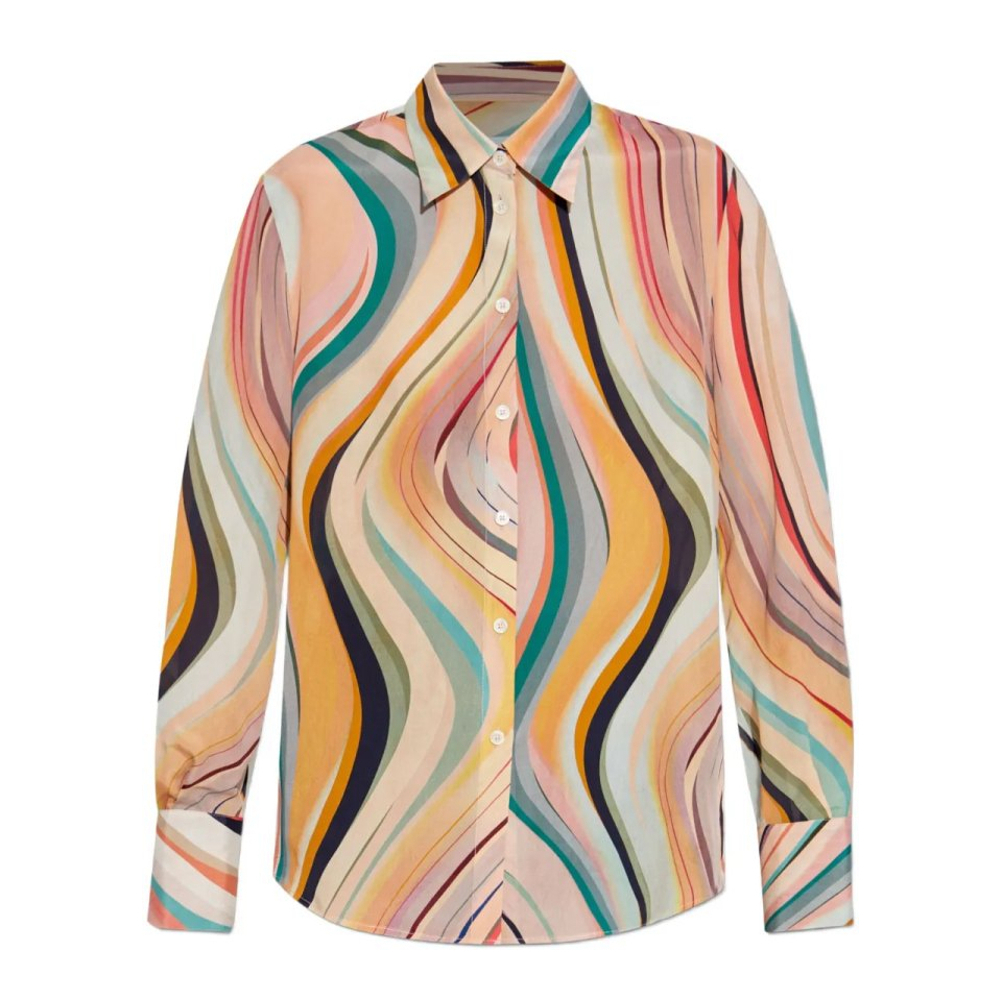 Chemise 'Swirl-Patterned Button-Up' pour Femmes