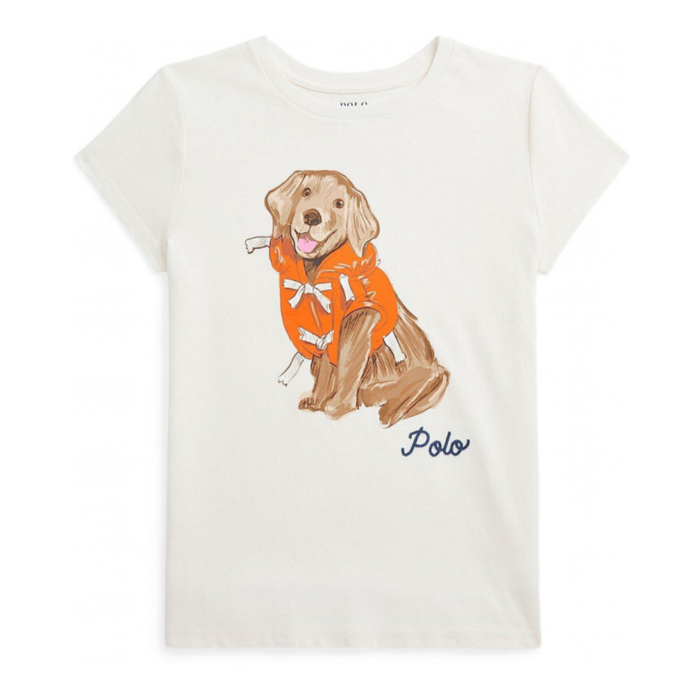 'Dog-Print Jersey' T-Shirt für große Mädchen