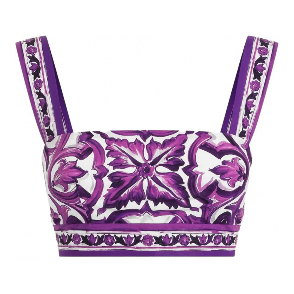 Top 'Majolica-Print Bralette' pour Femmes