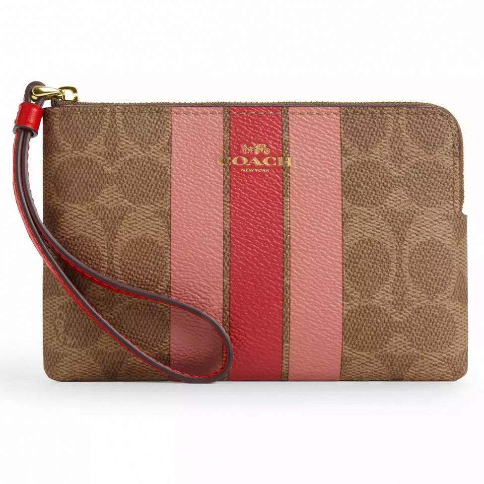 Women's 'Corner Zip With Stripe' Wallet