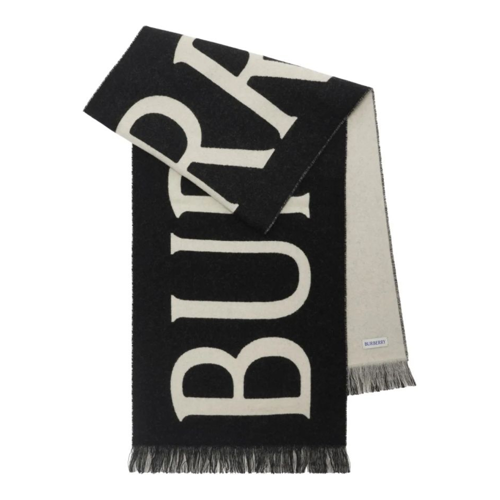 'Logo-Jacquard' Wool Scarf