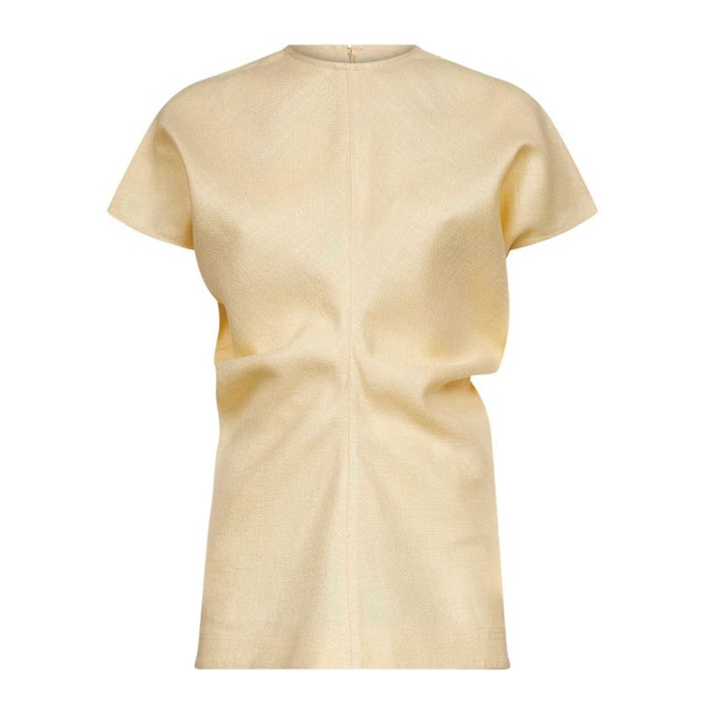 Women's 'Straw Basketweave Slouch Waist' Short sleeve Top