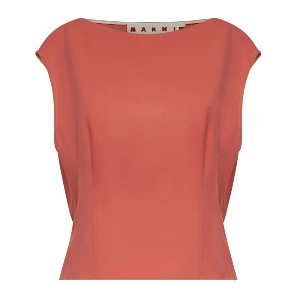 Haut sans manches 'Boat-Neck Gathered' pour Femmes