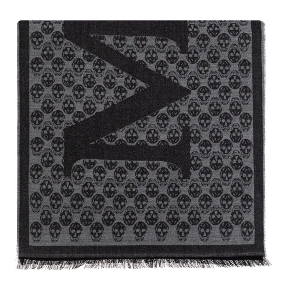 Écharpe en laine 'Skull-Print' pour Hommes