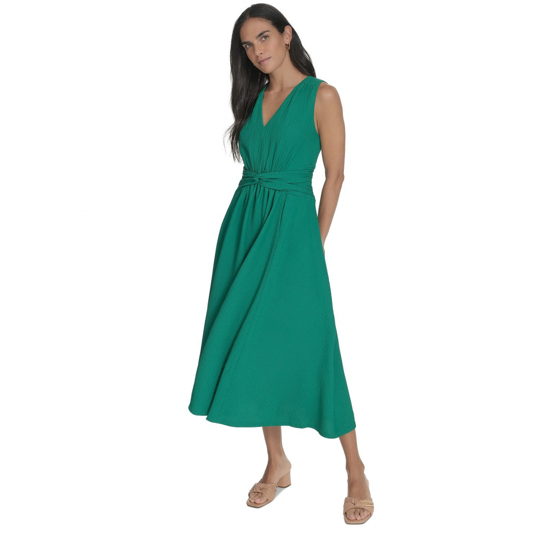 Femmes's 'V-Neck Twist-Front' Robe Midi