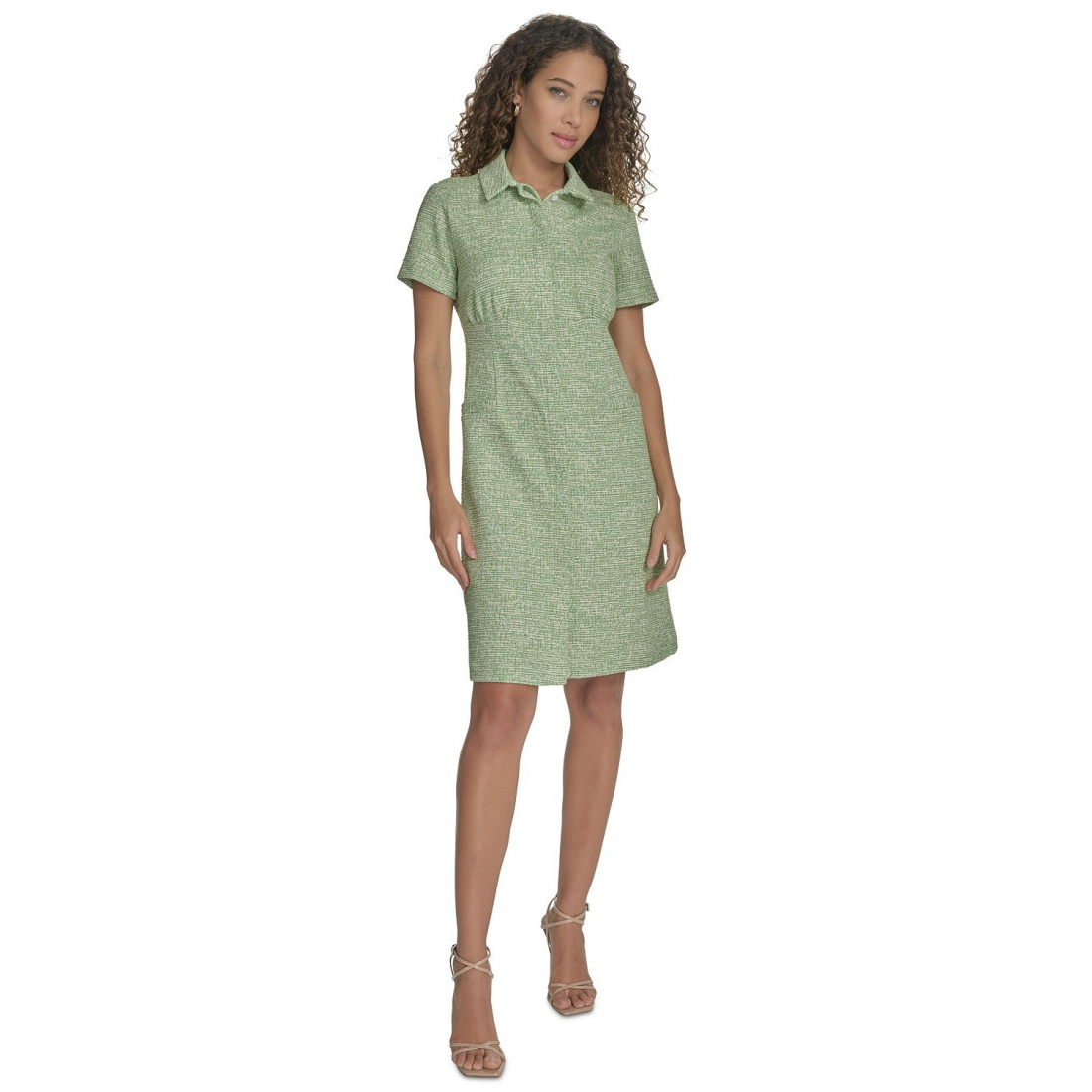 Robe chemise 'Tweed Collared' pour Femmes