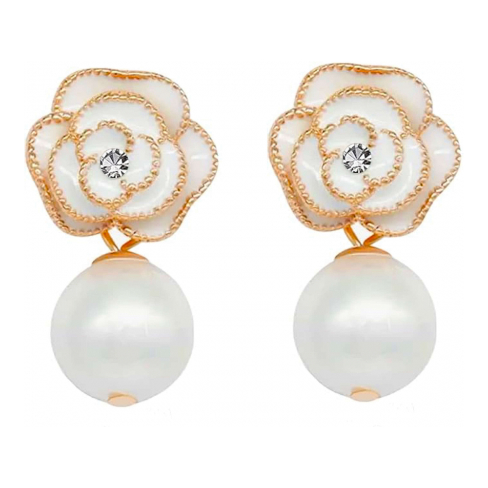 'Rose & Pearl Drop' Ohrringe für Damen