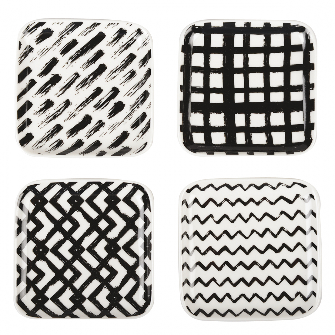 Set 4 Coupelles 9.5cm Noir & Blanc
