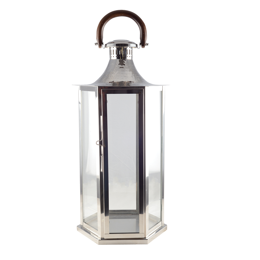 Small Glass Lantern 33X28X70Cm