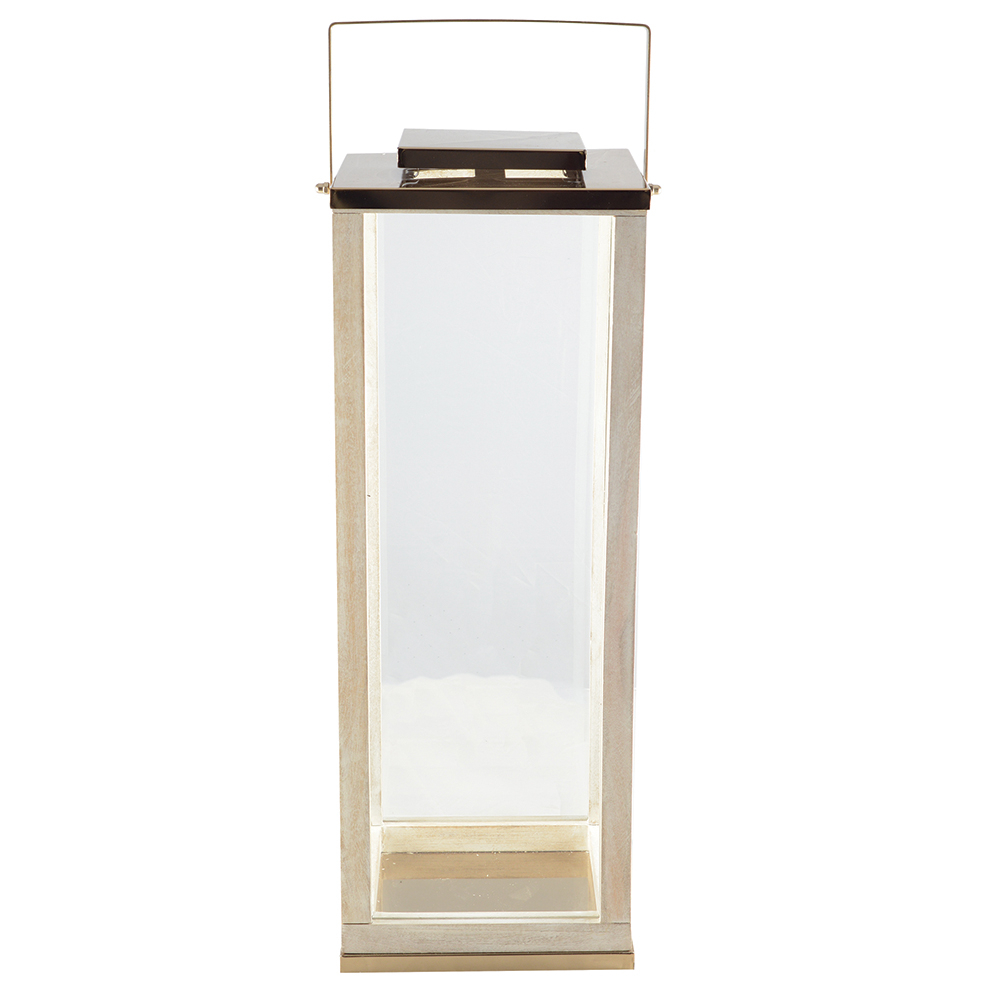 Large Square Glass Lantern 25X25X71Cm