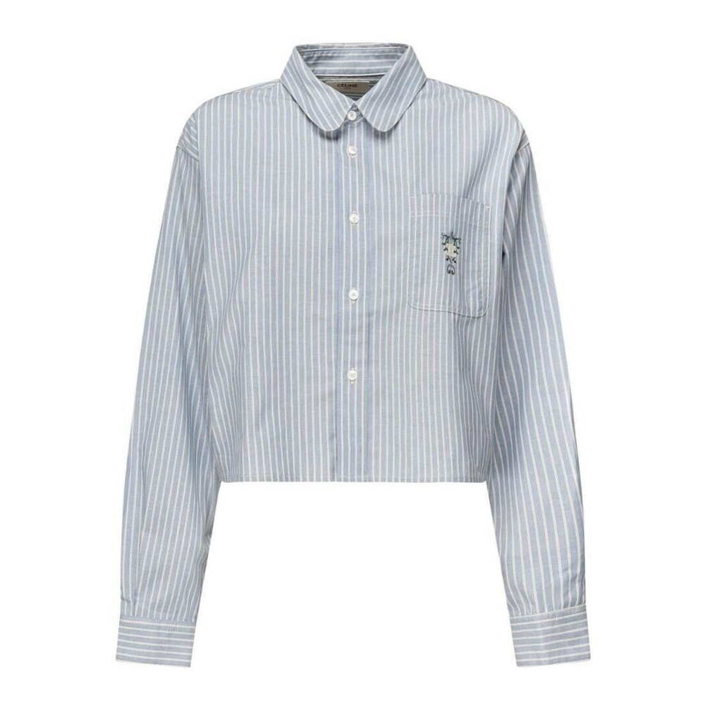 Chemise 'Hickory Striped Cropped' pour Femmes