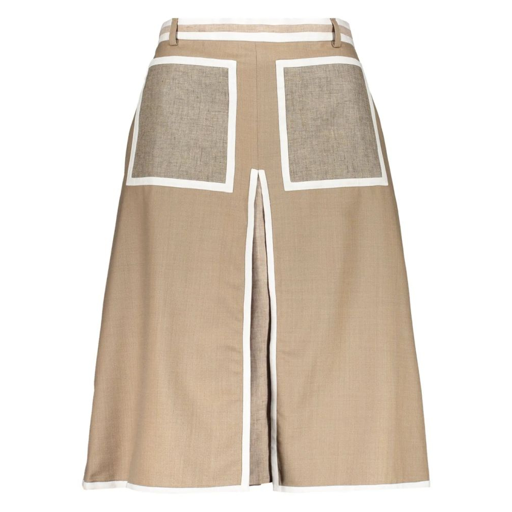 Women's 'Contrasting-Trim' Midi Skirt