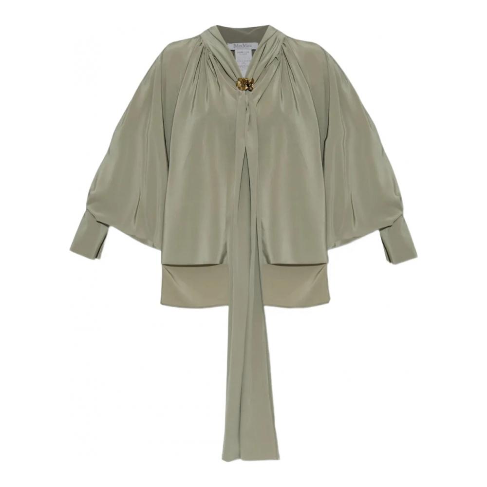 Blouse à manches longues 'Pleated Tie-Neck' pour Femmes