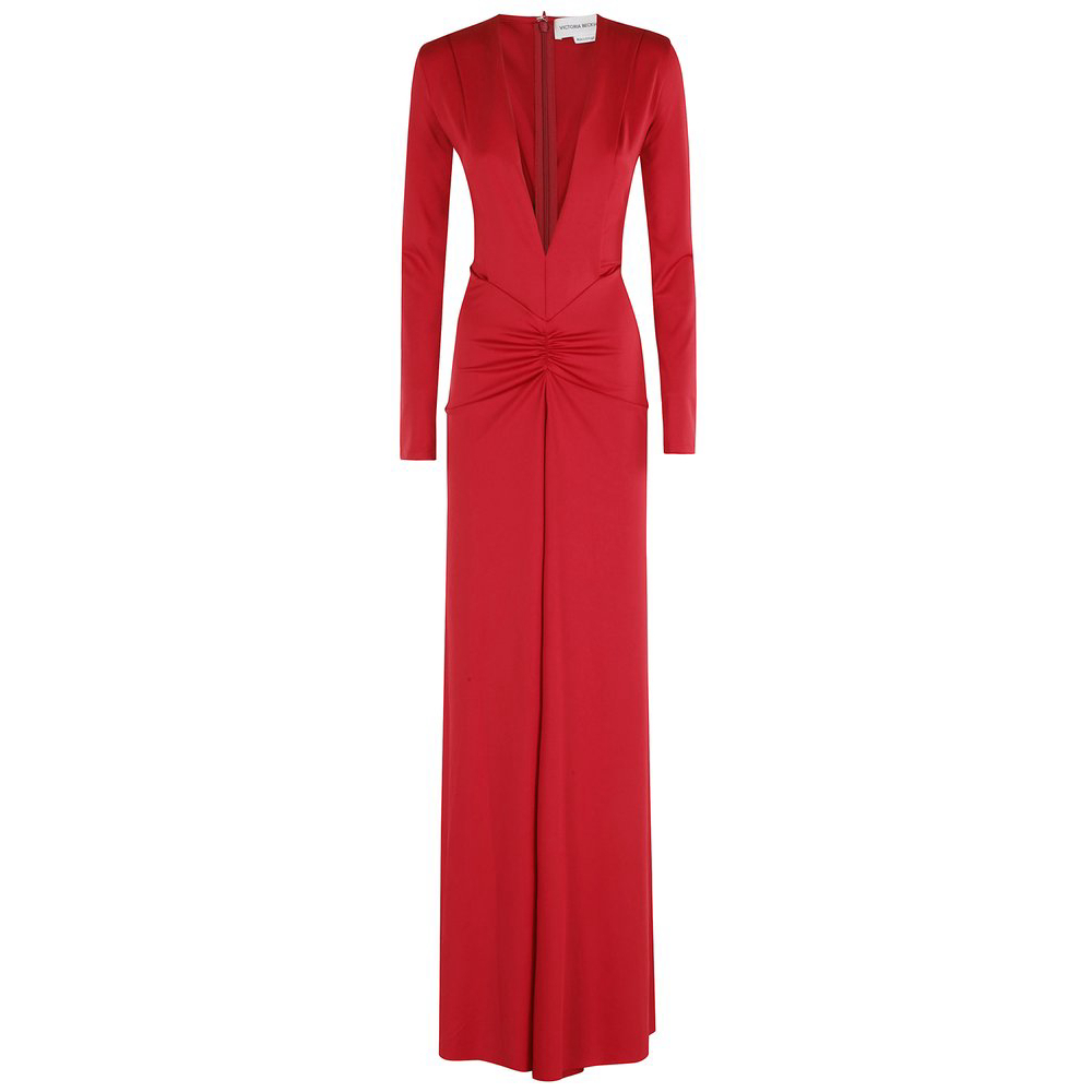 Robe maxi 'V-Neck Gathered' pour Femmes