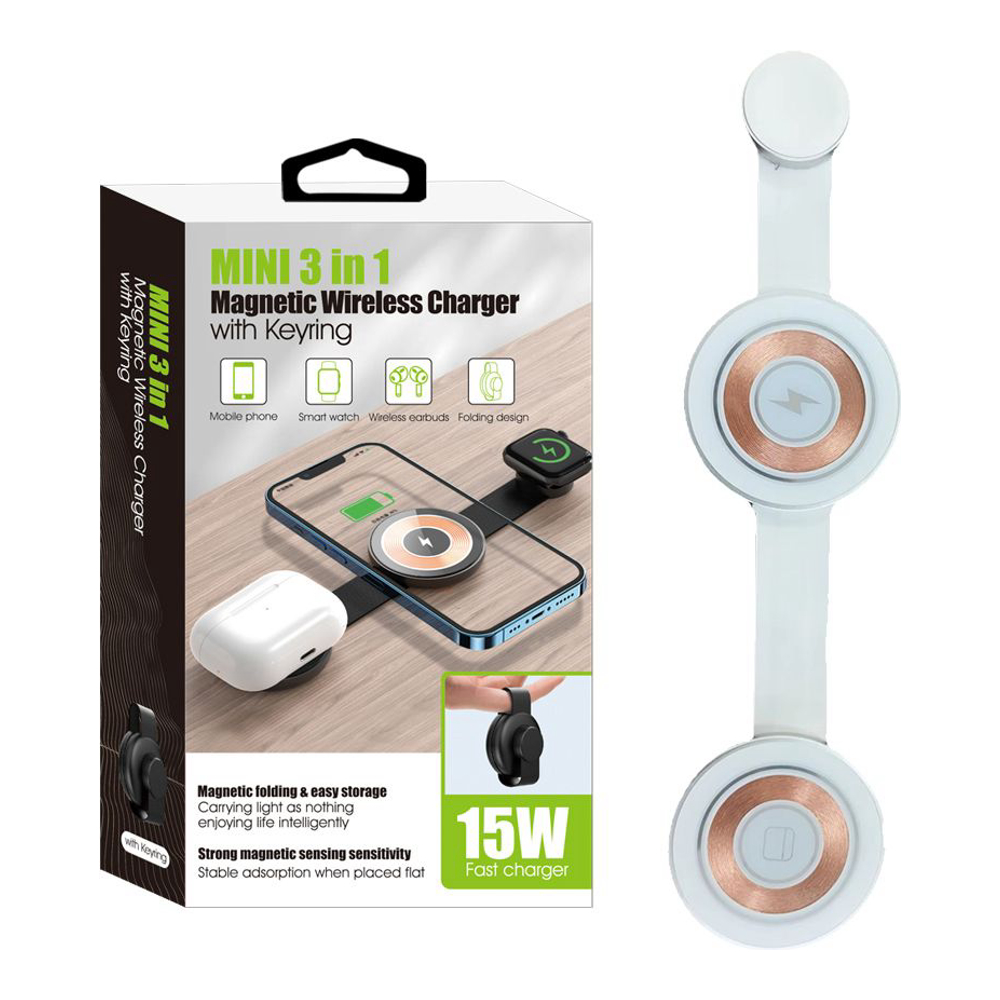 Induktives Ladepad – Schlüsselanhängerformat – 15 W – Weiß