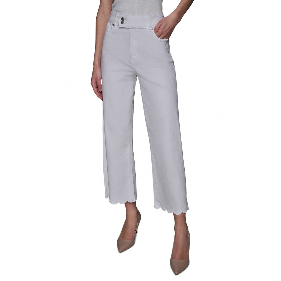 Jeans 'Scalloped-Edge Cropped' pour Femmes