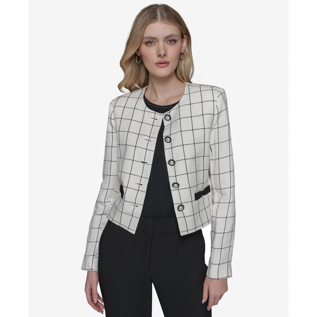 Veste 'Windowpane-Print' pour Femmes