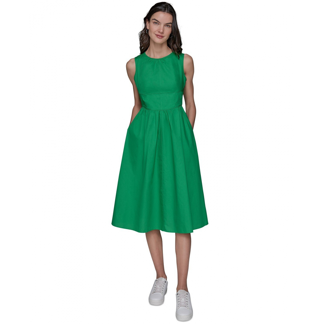 Robe Midi 'Poplin Bow-Back' pour Femmes