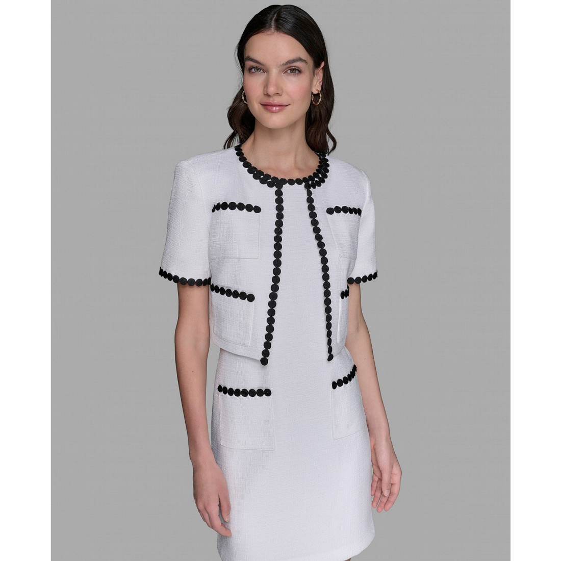 Veste 'Contrast-Trim Short-Sleeve' pour Femmes