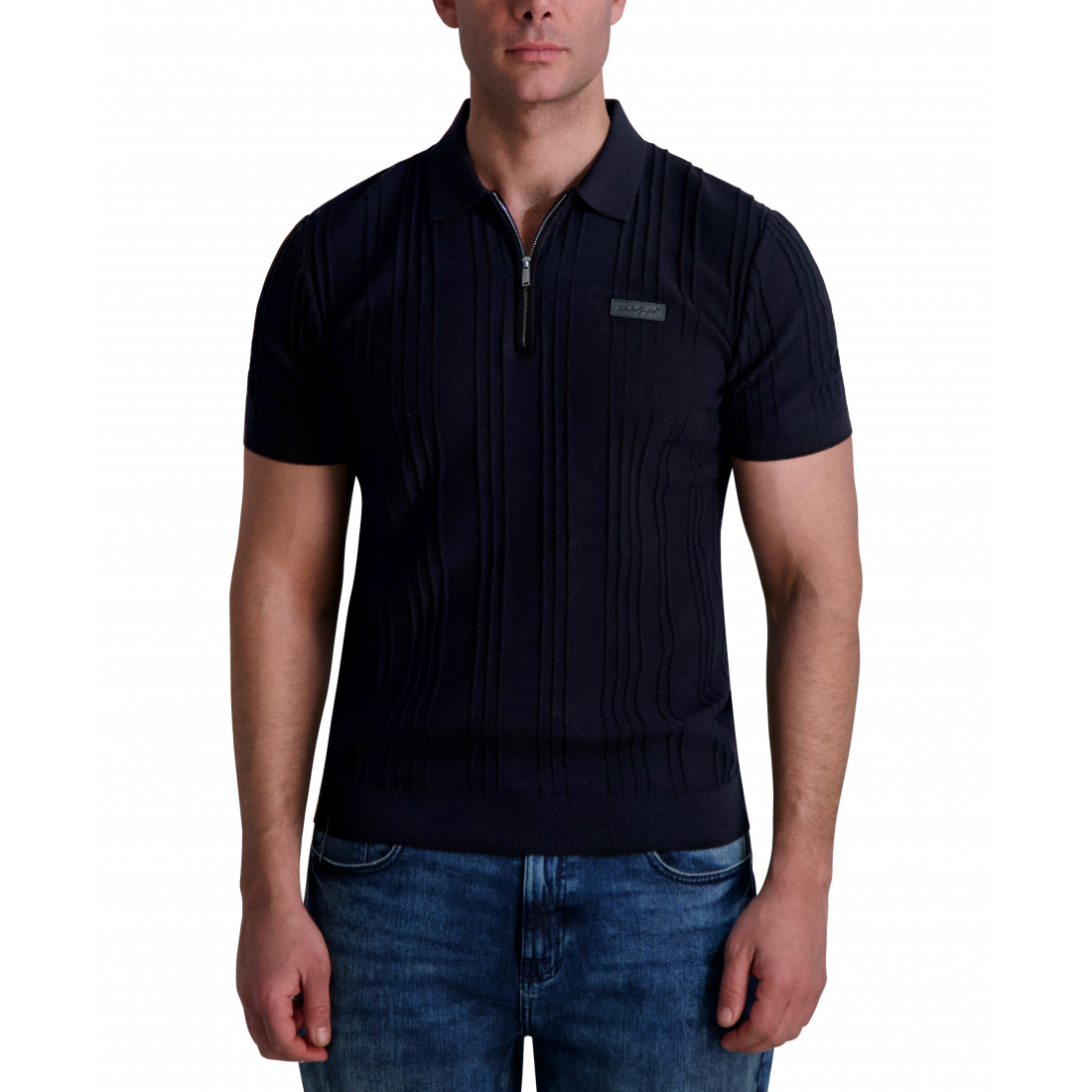 Polo 'Short Sleeve Ribbed Half Zip' pour Hommes