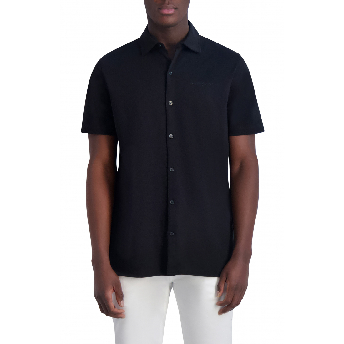 Chemise à manches courtes 'Knit Button-Up' pour Hommes
