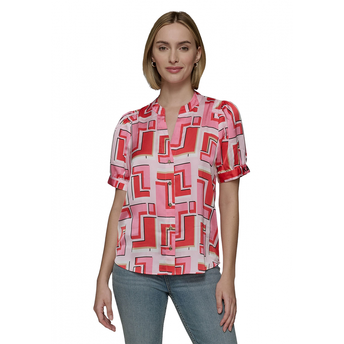 Blouse 'Short Sleeve Geometric Printed' pour Femmes