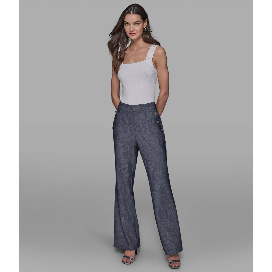 Pantalon 'Chambray Wide Leg' pour Femmes